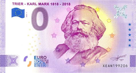 Allemagne 2020 1 Trier Karl Marx 1818 2018 Anniversaire Billet Souvenir
