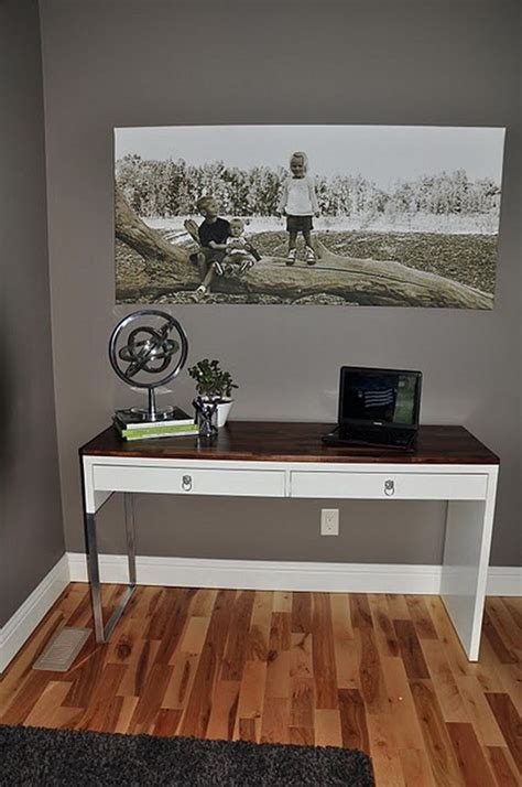 They used malm dressers to create the base and a countertop to give the whole desk a built in look. 20+ Cool and Budget IKEA Desk Hacks - Hative