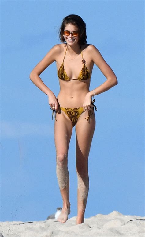 Kaia Gerber In Bikini At A Beach In Miami Hawtcelebs