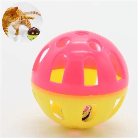Plastic Cat Kitten Pet Play Ring Balls With Jingle Bell Pounce Chase