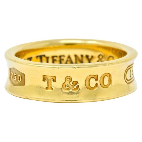 Tiffany And Co 18 Karat Yellow Gold Tiffany 1837 Band Ring At 1stdibs