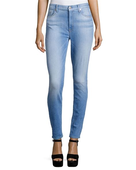 7 For All Mankind The High Waist Skinny Jeans Mediterranean Sky