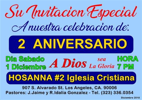 Hosanna Iglesia Cristiana 2 Segundo Aniversario
