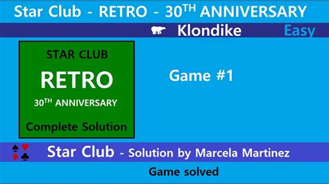 Retro 30th Anniversary Star Club Klondike 1 Easy Earn A Score Of