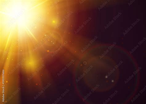 Sunshine Light Effect With Copy Space Gold Warm Sun Rays With