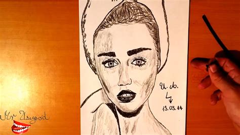 Diy How To Draw Miley Cyrus Easy 3d Realistic Portrait Draw Easy Stuff