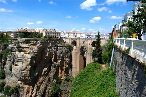 View Of The New Bridge And Ravine Ronda Spain Editorial Photography
