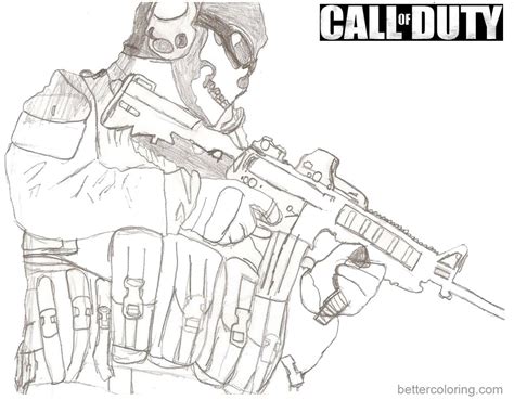 Call Of Duty Coloring Pages Duty Call Coloring Ghost Pages Ghosts