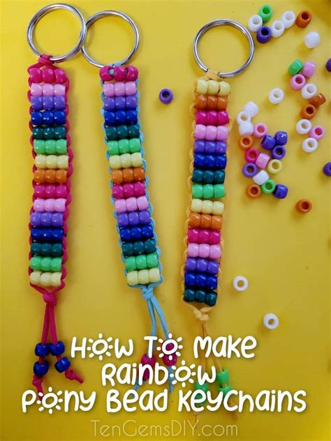 How To Make Rainbow Pony Bead Keychains In 2021