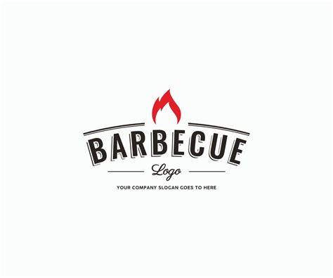 Barbeque Logo Bbq Logo Stock Illustration Vintage Retro Rustic Bbq