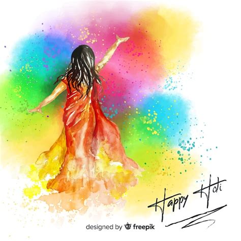 Free Vector Watercolor Holi Festival Background