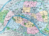 La mappa dei quartieri di Parigi - Mappa di Parigi, Francia distretti ...
