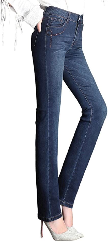 hkayden women s straight leg jeans high waist stretch slimming fit rebound skinny leg denim