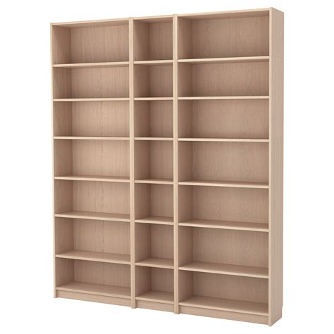 Billy Bookcase W Height Extension Units White Stained Oak Veneer