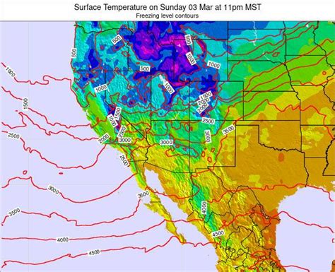 Arizona Surface Temperature On Sunday 15 Oct At 5am Mst