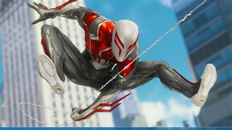 Jumping Off Highest Building In 2099 White Suit Spiderman Ps4 Youtube