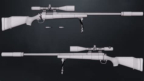 3d Model M24 Sniper Rifle Pbr Vr Ar Low Poly Cgtrader