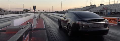 Wrecked Tesla Model S Plaid Demolishes At The Drag Strip