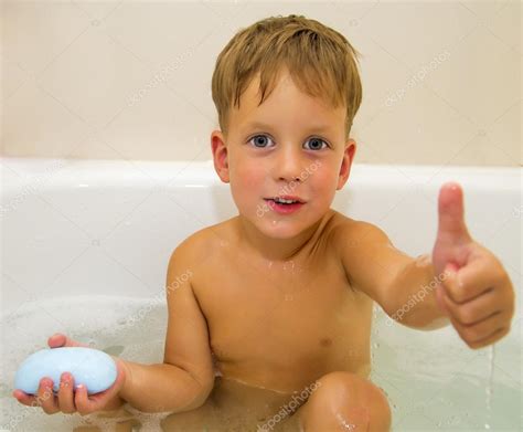 Young Boy In Bath With Soap Stock Photo By ©alexytrener 29240501