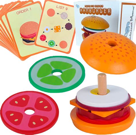 Montessori Mama Stacking Hamburger Toy Create A Burger