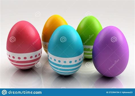 Colorful Easter Eggs In Standing Position Stock Illustration