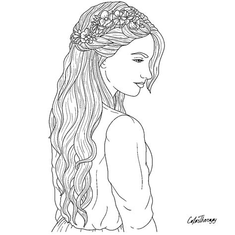 Lovely Girl Coloring Page Free Printable Coloring Pages