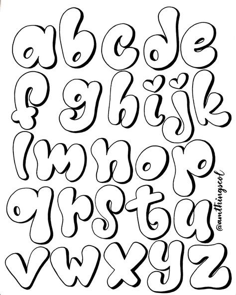 Abecedario Burbuja Lettering Guide Hand Lettering Alphabet Fonts