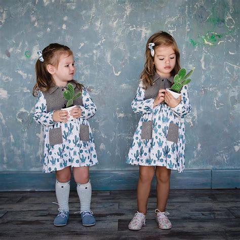 Kids Spring Fashion Kids Dress 100 Cotton Cacti Tiny Look Kids