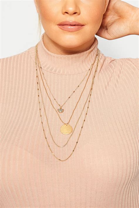 Gold Multi Layered Charm Necklace Yours Clothing