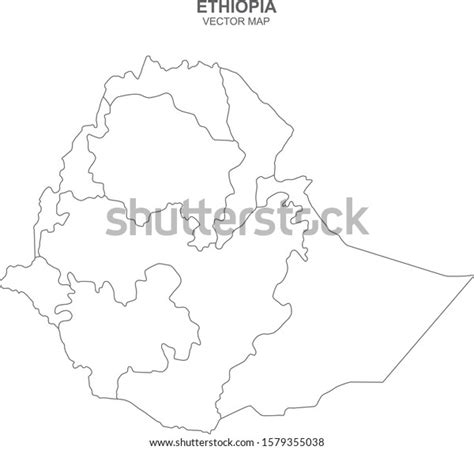 Vector Political Map Ethiopia On White Stock Vector Royalty Free
