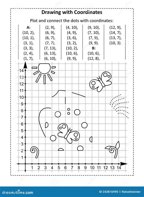 Coordinate Graphing Or Drawing By Coordinates Math Worksheet With