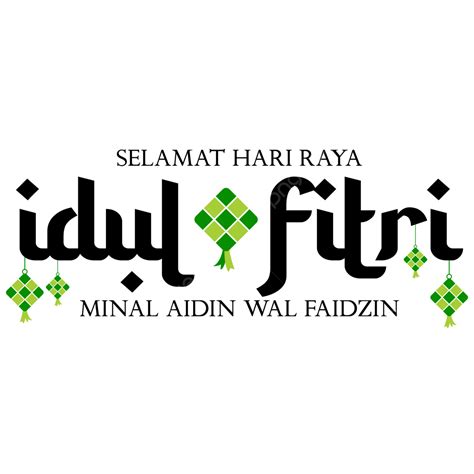 Hình ảnh Selamat Hari Raya Idul Fitri Letter With Ketupat In Green