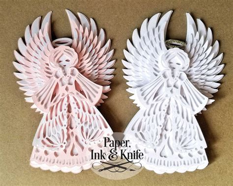 Angel 3d Papercut Template Svg Pdf  Dxf Layered Etsy