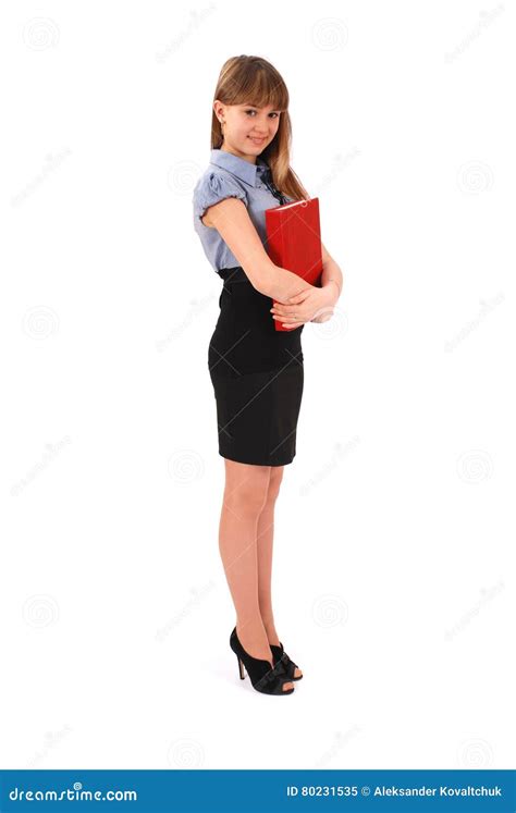 Girl Holds The Red Book Stock Image Image Of Person 80231535