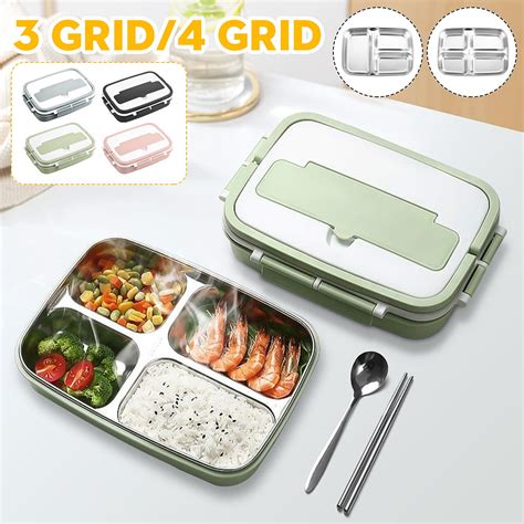 34grid Stainless Steel Thermos Lunch Box Insulated Bento Bag Portable