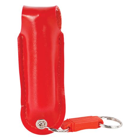 Pepper Shot 12 Ounce Rhinestone Leatherette Holster Red And Key Ring