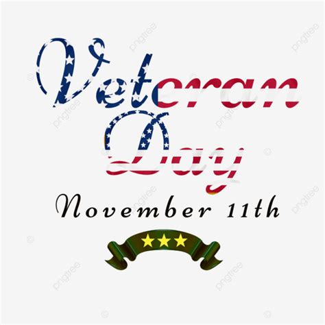 Veteran Day November 11th Lettering With Flag And Star Ribbon Veteran