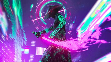 Neon Samurai Neon Ninja Hd Wallpaper Pxfuel