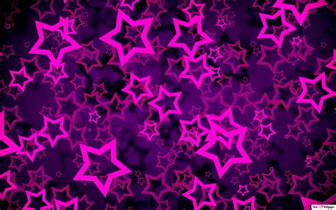 Neon Pink Stars Hd Wallpaper Download
