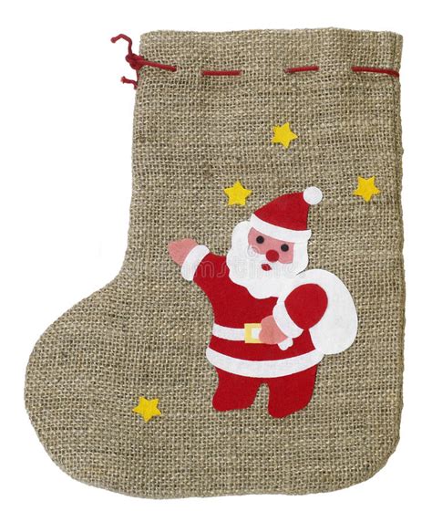 Decorative Christmas Sock With Santa Claus Stock Image Image Of Craft