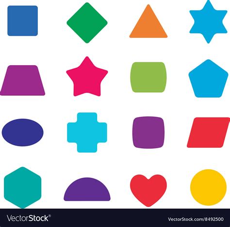 Learning Toys Color Shapes Set For Kids Education Vector Image