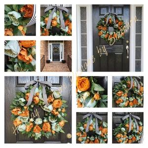 Year Round Peony Wreath For Front Door Fall Wreath For Front Etsy