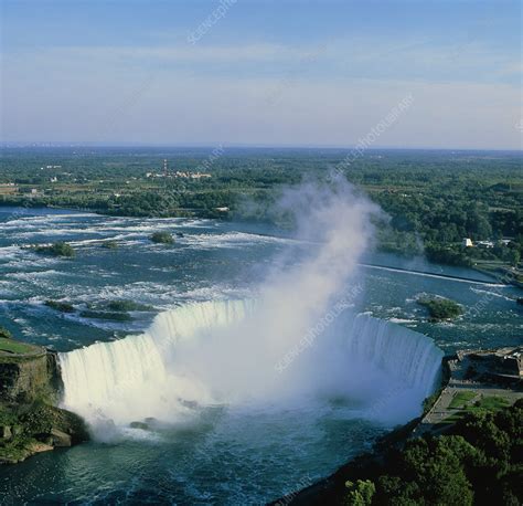 Aerial View Of The Niagara Falls Canadaus Border Stock Image E550