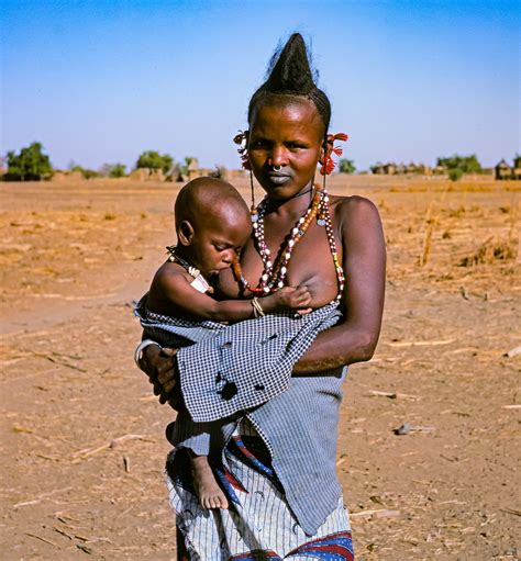 Burkina Faso Peul Girl With Child 1987 Jeff Shea
