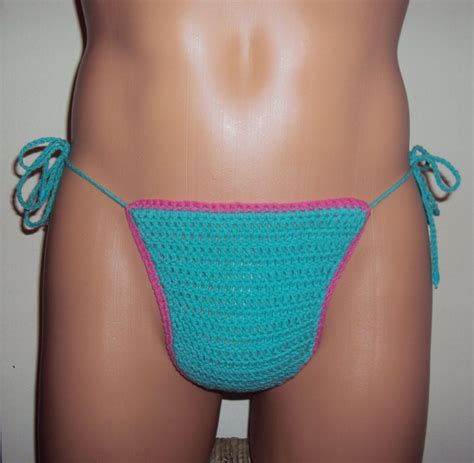 men s crochet hadmade g string thong swimwear