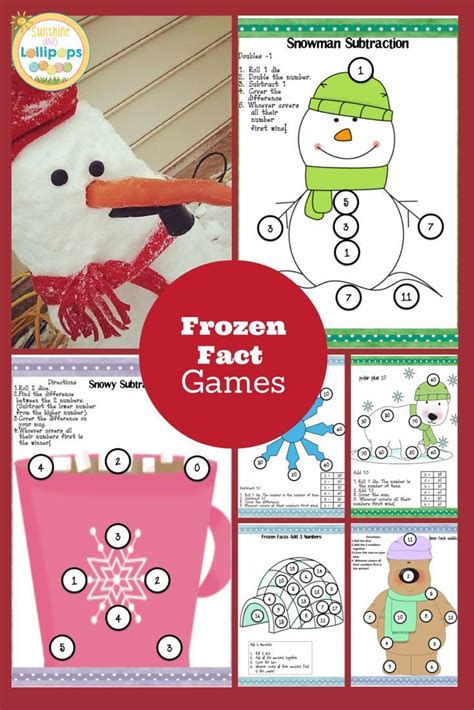 Winter Frozen Facts Fun Fact Dice Games For Addition And Subtraction