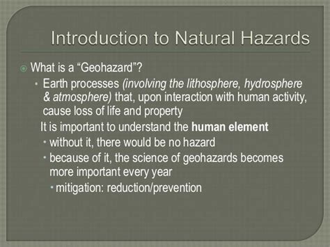 Specific Hazards And Mitigation