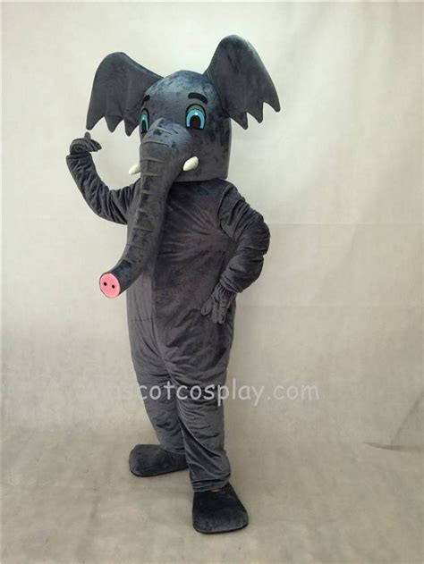 cute new gray african elephant mascot costume