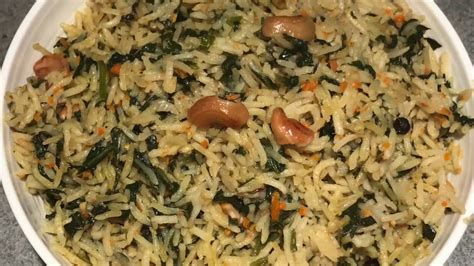 Palak Pulao Spinach Rice Palak Rice How To Make Palak Pulav