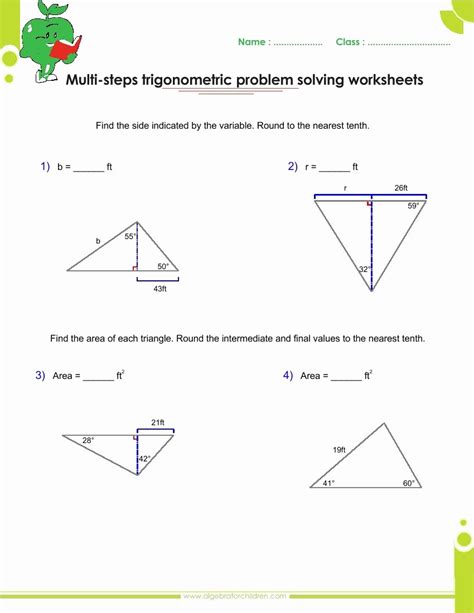 50 Trigonometry Word Problems Worksheet